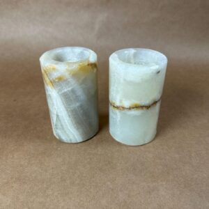 Stone Taper Candle Holder - Brown